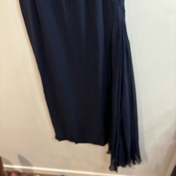 LUISA SPAGNOLI  Sz 42 100% Silk Sequin Floral Appliqué Pleated V-Neck Dress NEW - Picture 10 of 12